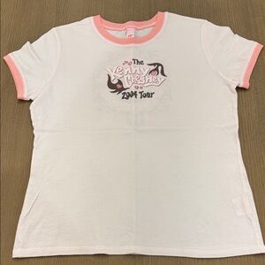 Women's Kenny Chesney White and Pink Graphic Baby Doll Tee Size Large